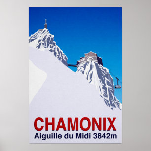 Poster Chamonix Station de ski France
