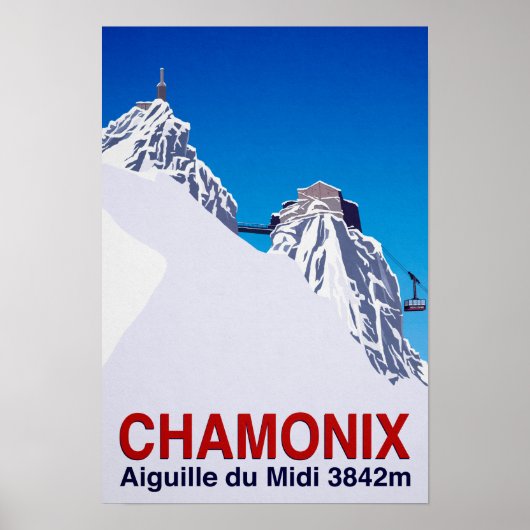 Poster Chamonix Station de ski France (Devant)