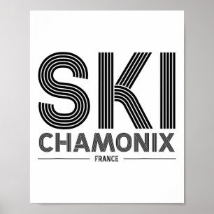 Poster Chamonix Station de ski France Alpes Mot de passe