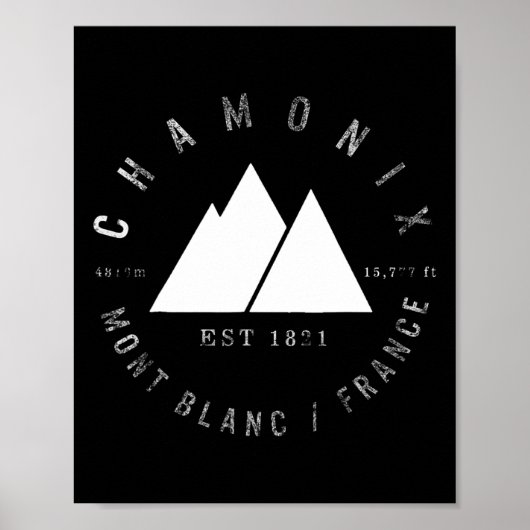 Poster Chamonix Valley Mont Blanc France Ski Snowboard (Devant)