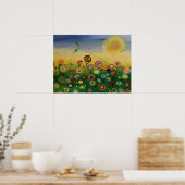 Poster Champ Abstrait de fleurs (Cuisine)