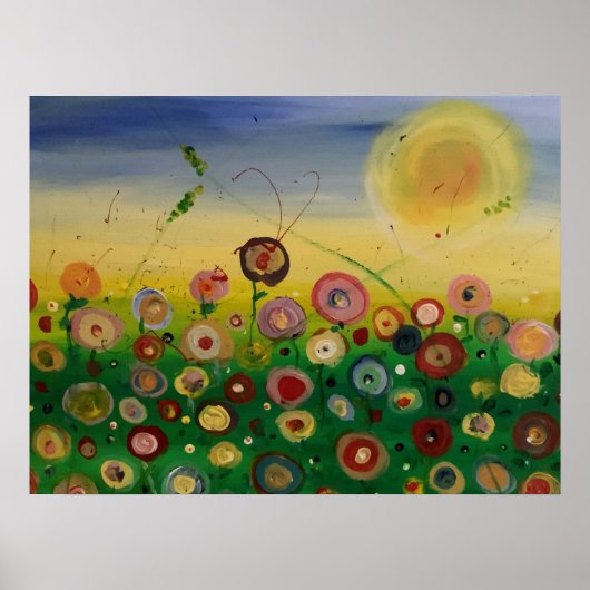Poster Champ Abstrait de fleurs (Devant)