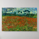 Poster Champ avec des pavots par Van Gogh Art<br><div class="desc">Field with Poppies,  peinture à l'huile de l'artiste post-impressionniste néerlandais Vincent Van Gogh de 1890 : Auvers-sur-Oise,  Paris,  France. Impression d'affiches d'art.</div>