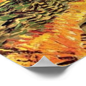 Poster Champ avec laboureur et moulin Vincent van Gogh (Coin)