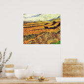 Poster Champ avec laboureur et moulin Vincent van Gogh (Cuisine)