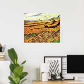 Poster Champ avec laboureur et moulin Vincent van Gogh (Bureau à domicile)