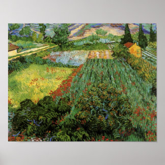 Poster Champ avec les papillons Van Gogh Art