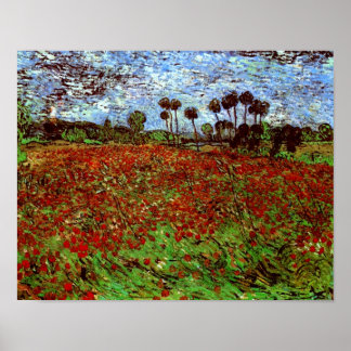 Poster Champ avec les papillons Van Gogh Art