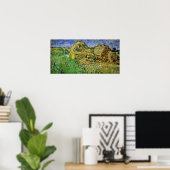 Poster Champ avec meules de blé par Vincent van Gogh (Bureau à domicile)