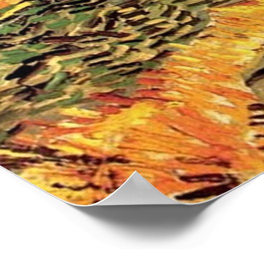 Poster Champ avec Plowman et Mill Vincent van Gogh (Coin)