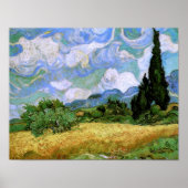 Poster Champ blé avec Cypress Van Gogh Art (Devant)