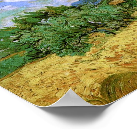 Poster Champ blé avec Cypress Van Gogh Art (Coin)