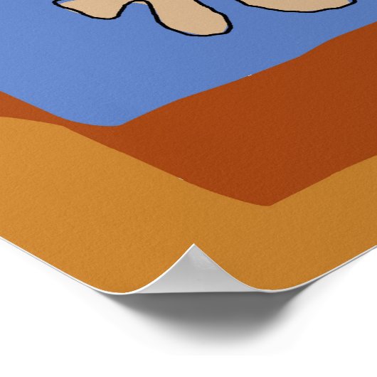 Poster Champ Brown Feuilles Abstraits (Coin)