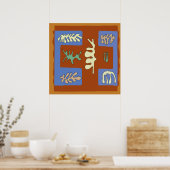 Poster Champ Brown Feuilles Abstraits (Cuisine)