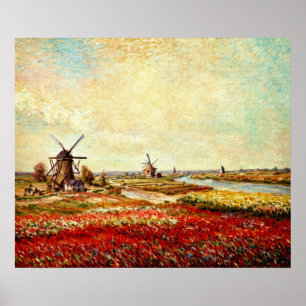 Poster Champ Bulle de moulin à vent