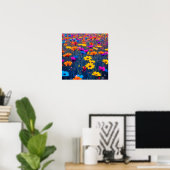 Poster Champ Coloré De Fleurs (Bureau à domicile)