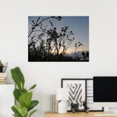 Poster Champ couché de soleil de fleurs sauvages (Bureau à domicile)