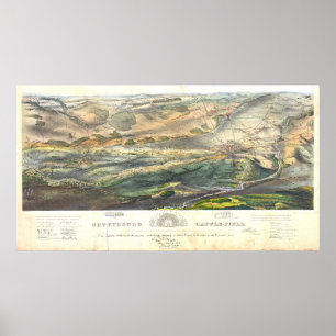 Poster Champ de bataille 1863 de Gettysburg