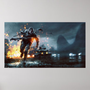 Poster Champ de bataille 4 Push en champ ouvert