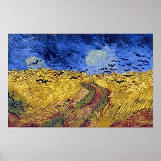 Poster Champ de blé avec corbeaux | Van Gogh | (Devant)