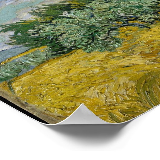 Poster Champ de blé avec cyprès (Coin)