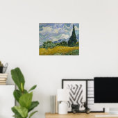 Poster Champ de blé avec Cyprès par Vincent van Gogh (Bureau à domicile)