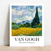 Poster Champ de blé avec Cyprès par Vincent van Gogh