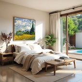 Poster Champ de blé avec Cyprès, Vincent van Gogh