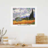 Poster Champ de blé avec Cyprès, Vincent Van Gogh (Cuisine)