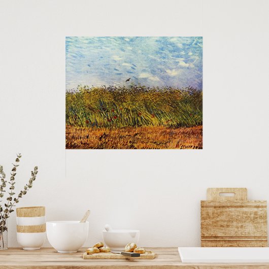 Poster Champ de blé avec une lark (Cuisine)