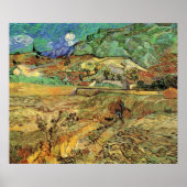 Poster Champ de blé clos avec paysan de Vincent van Gogh (Devant)