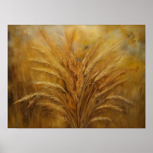Poster Champ de blé de récolte d'or (Devant)