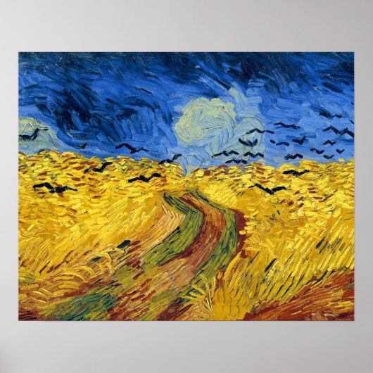 Poster Champ de blé de Van Gogh peinture impressionniste (Devant)