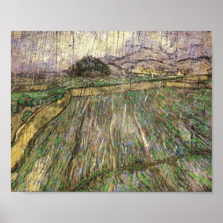 Poster Champ de blé en pluie (F650) Van Gogh Fine Art