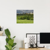 Poster Champ de blé et Monteriggioni lointain, dans la (Bureau à domicile)