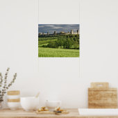 Poster Champ de blé et Monteriggioni lointain, dans la (Cuisine)