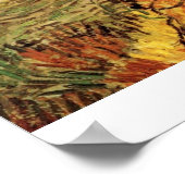 Poster Champ de blé fermé avec paysan par van Gogh (Coin)