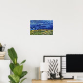 Poster Champ De Blé Sous Ciel Nuageux Par Vincent Van Gog (Bureau à domicile)