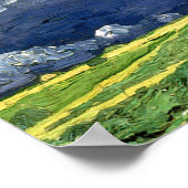 Poster Champ de blé sous ciel nuageux Van Gogh Art (Coin)
