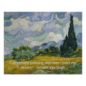 Poster Champ de blé Van Gogh avec citation d'art Cypress (Devant)