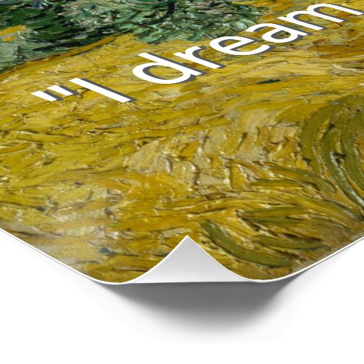 Poster Champ de blé Van Gogh avec citation d'art Cypress (Coin)