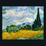 Poster Champ de blé Van Gogh avec Cyprès. Impressionnisme<br><div class="desc">Affiche de Van Gogh "Blé Field with Cypress".</div>