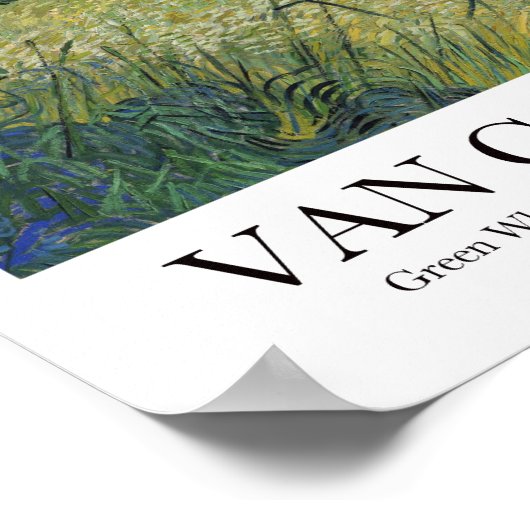 Poster Champ de blé vert avec Cypress par Vincnt van Gogh (Coin)