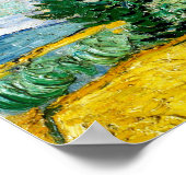 Poster Champ de blé Vincent Van Gogh avec Cyprès (Coin)