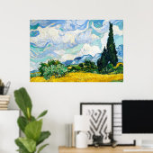 Poster Champ de blé Vincent Van Gogh avec Cyprès (Bureau à domicile)