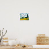 Poster Champ de blé Vincent Van Gogh avec Cyprès (Cuisine)