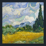 Poster Champ de blé Vincent Van Gogh avec Cyprès<br><div class="desc">Belle oeuvre de 1889 du célèbre peintre Vincent Van Gogh,  un de mes artistes préférés de l'époque impressionniste. L'impressionnisme paysage art présente de grands cyprès verts dressés contre de jolis nuages tourbillonnants au-dessus d'un champ de blé.</div>