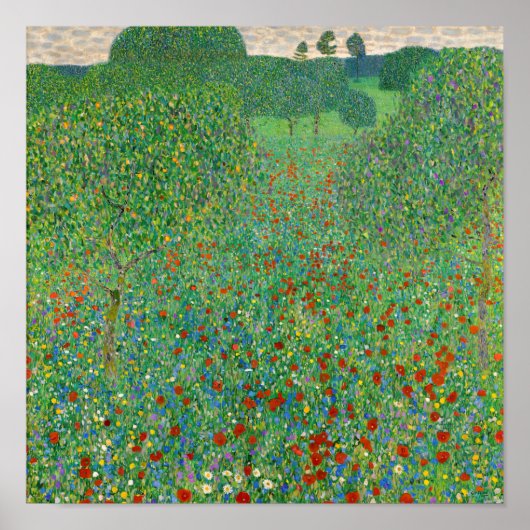 Poster Champ de coquelicots de Gustav Klimt (Devant)