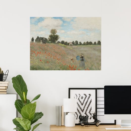 Poster Champ de coquelicots près d'Argenteuil par Claude (Bureau à domicile)