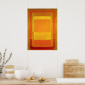Poster Champ de couleur abstrait d'art moderne Teinte dor (Cuisine)